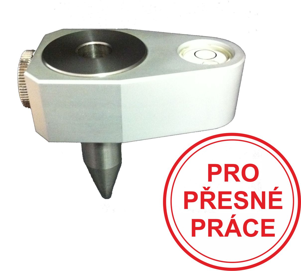 Hrot vytyčovací otočný s libelou, 10 mm objímka, výška 60 mm