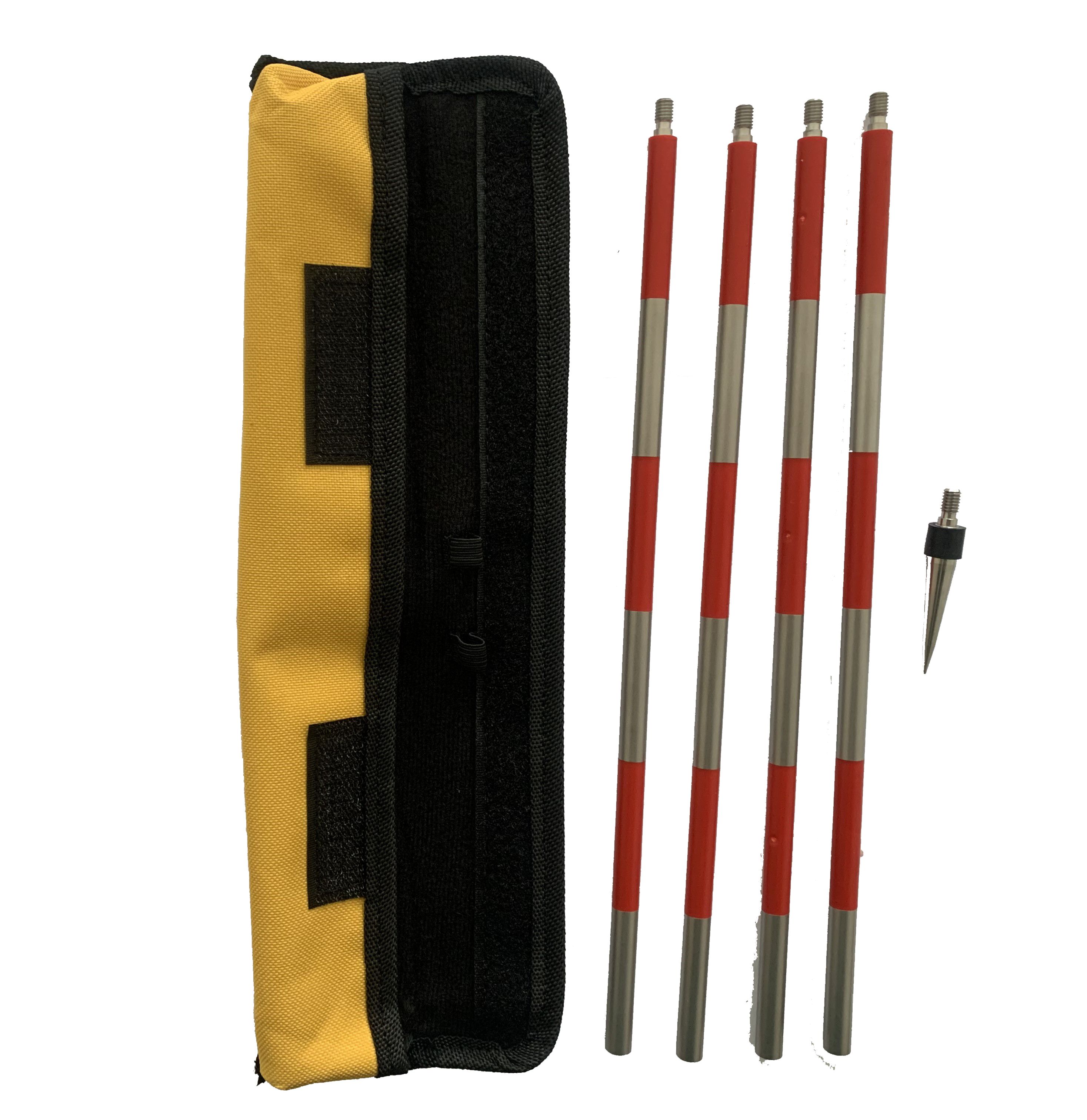 Tyčka skládací, červenobílá, 125 cm,  (3x30 + 35 cm, prům. 9 mm), obal, Myzox