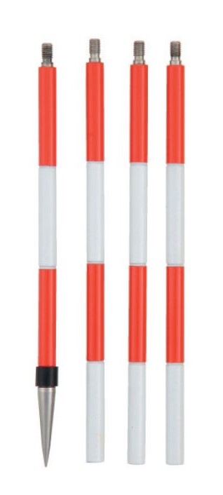 Tyčka skládací, červenobílá, 80 cm, (4x20cm, prům. 9 mm), v pouzdře, Myzox