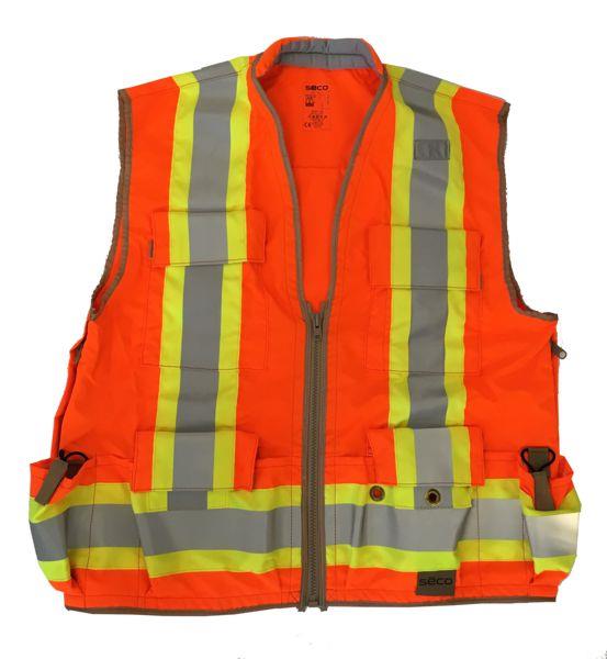 Vesta bezpečnostní pro geodety, SECO, reflexní oranžová, EN 2041, velikost M