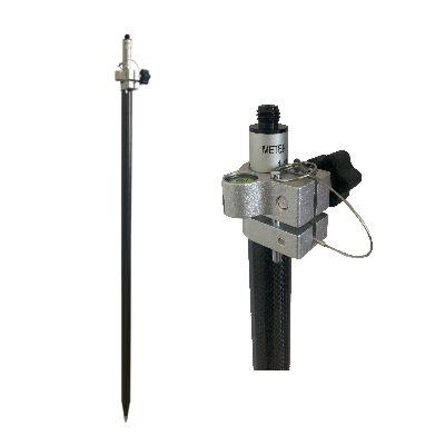 Tyčka pro GPS, karbon/kovová, teleskopická, 2.15 m, s libelou, šroub, vč. obalu